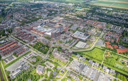 Luchtfoto van het centrumgebied van Hoofddorp