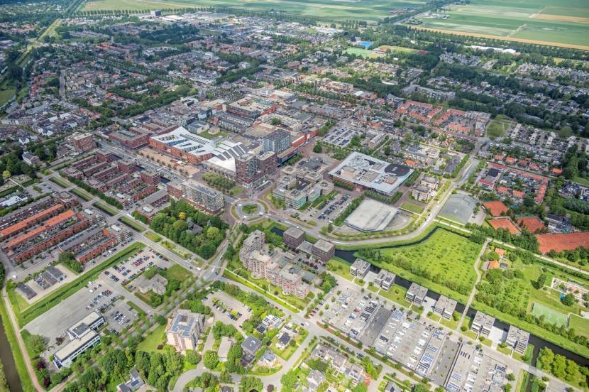 Luchtfoto van het centrum van Hoofddorp
