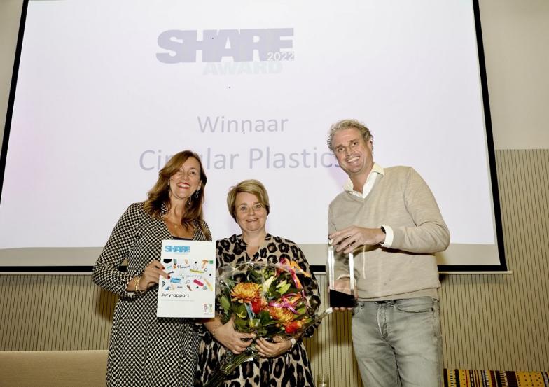 Wethouder Marja Ruigrok met de winnaars van de SHARE Award